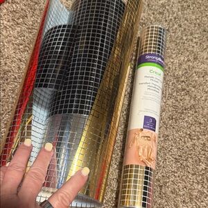 Cricut Metallic Iron-On Mosaic - Gold, Silver & Black (almost two packs)